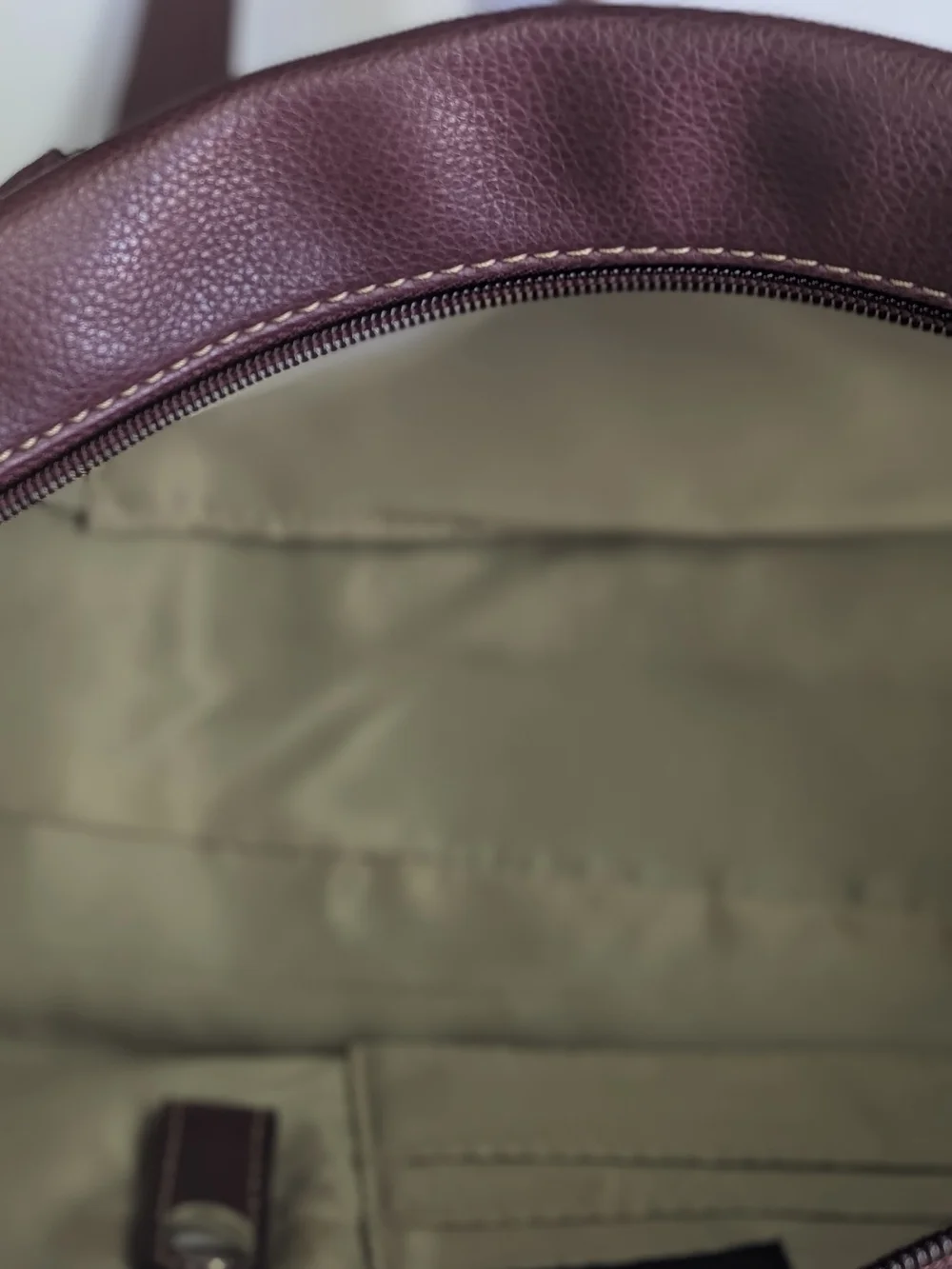 Nine West Burgundy Faux Leather Satchel Shoulder Bag Top Zip Medium Handbag 15x5